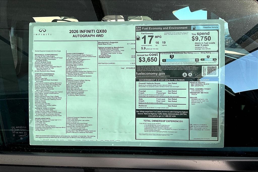 2026 INFINITI QX80 AUTOGRAPH