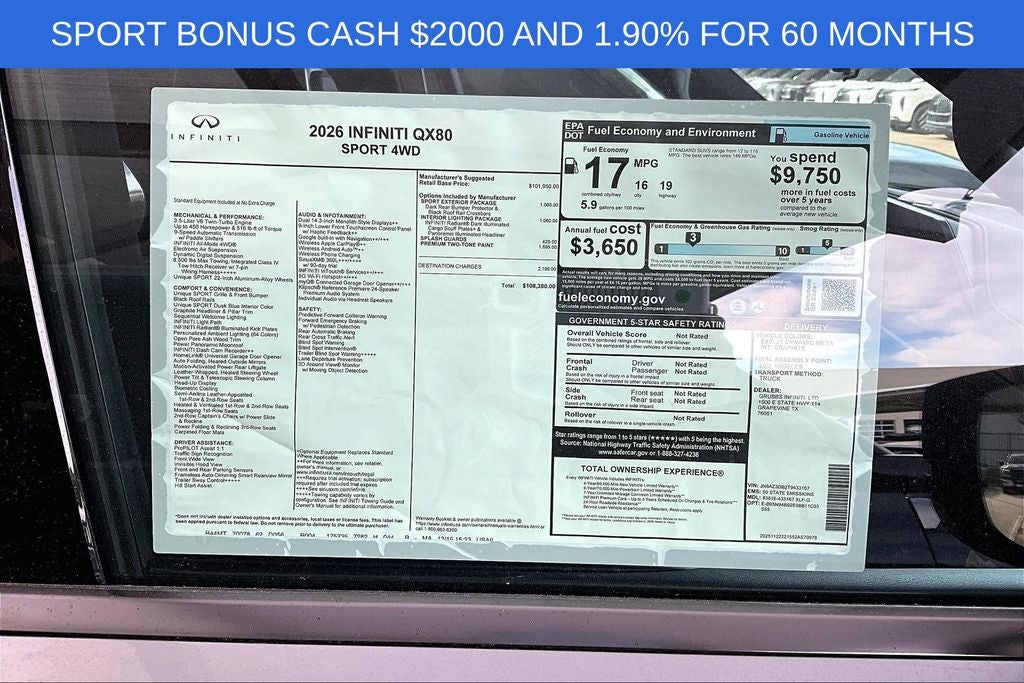 2026 INFINITI QX80 SPORT