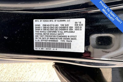 2017 Honda Ridgeline Sport