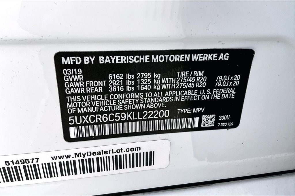 2019 BMW X5 xDrive40i M SPORT PKG