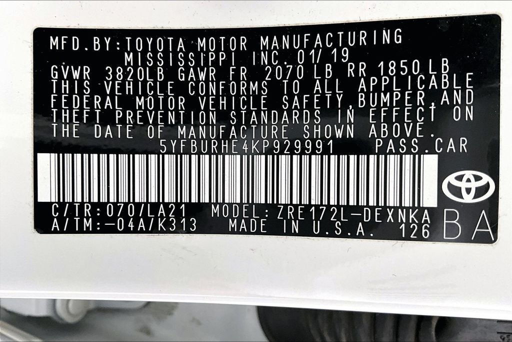 2019 Toyota Corolla L