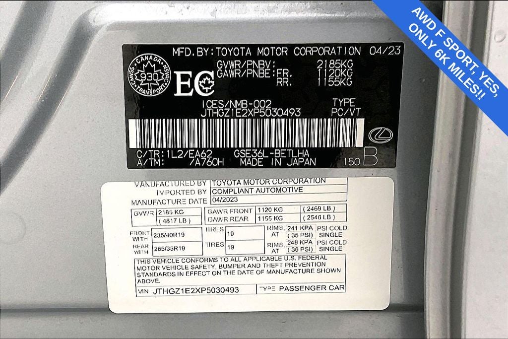 2023 Lexus IS 350 F SPORT