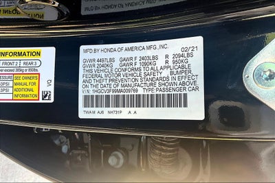 2021 Honda Accord Hybrid Touring