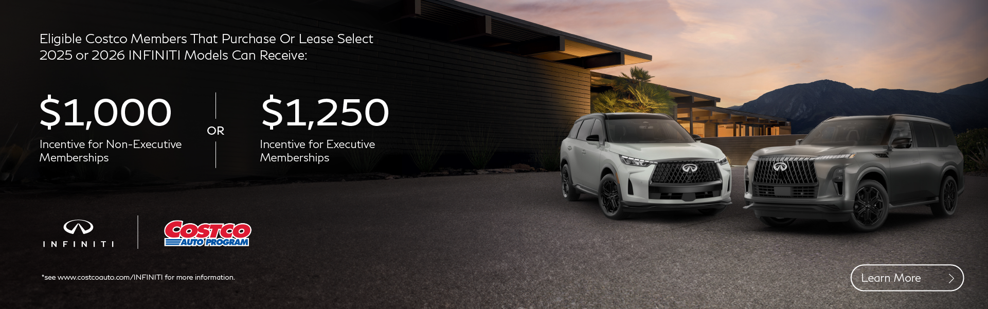 MY26 QX80 QX60 Costco banner