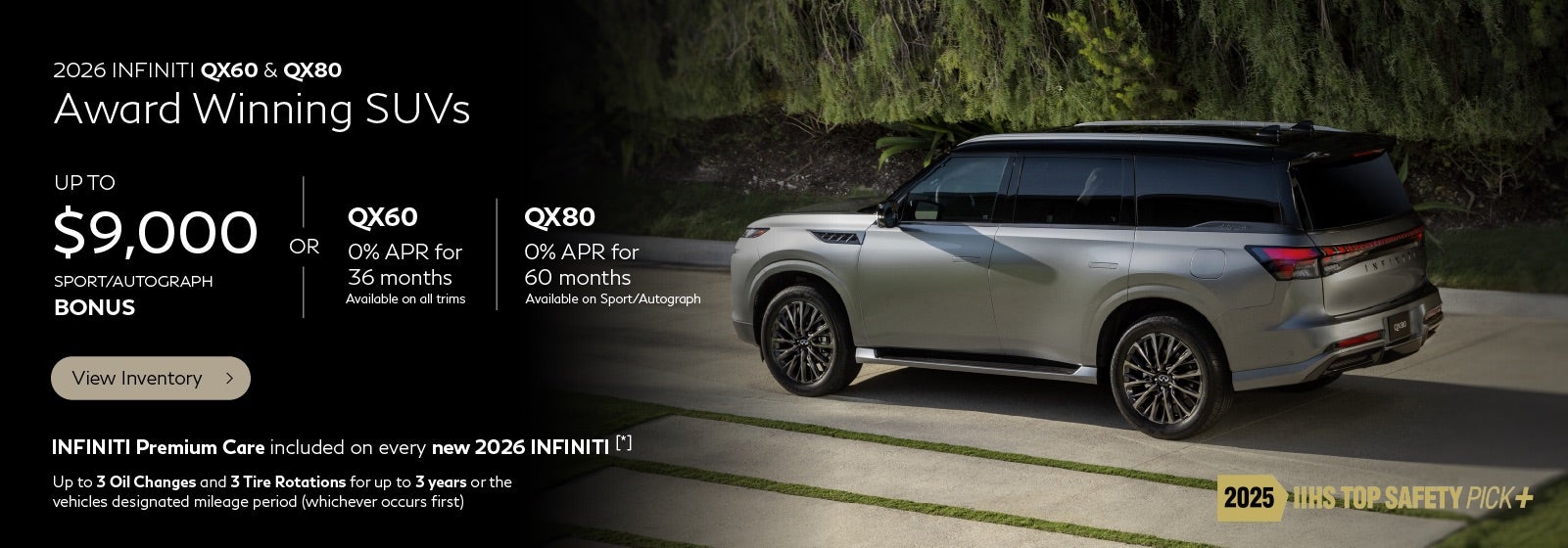 Retail Bonus or Finance Offer on 2026 QX60 & 80